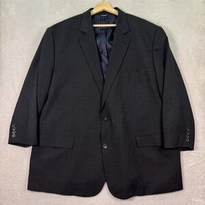 GS Blazer Jacket Mens 52S PRG Charcoal Gray Wool Blend Casual Stretch Preppy